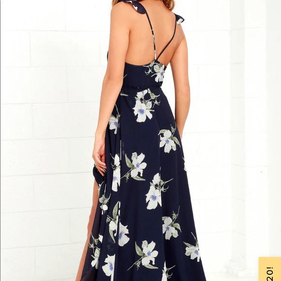 NWT Lulus All Mine Navy Wrap Hi Lo Dress - Picture 3 of 3